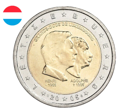Luxembourg 2005 - 2 Euro Commemorative Coin - Grand Dukes Henri and Adolphe