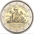 Vatican 2024 - 2 Euro Commemorative Coin - 750th Anniversary of the Death of Saint Thomas Aquinas - BU